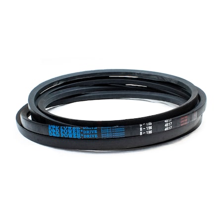 D&D B196 Classical V-Belt, 199 in Outside Length, 21/32 in Top Width, 1 Ribs B196